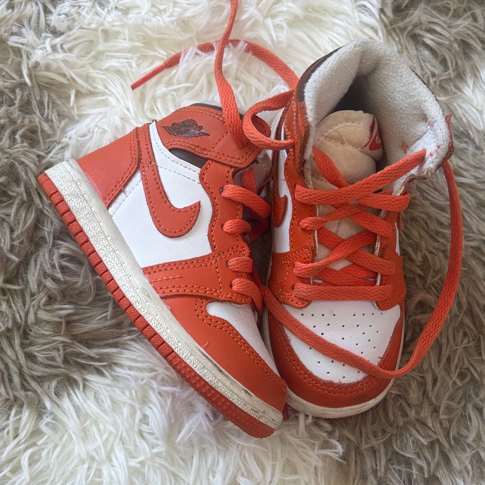 Nike Kids' Orange and White High-Top Sneakers